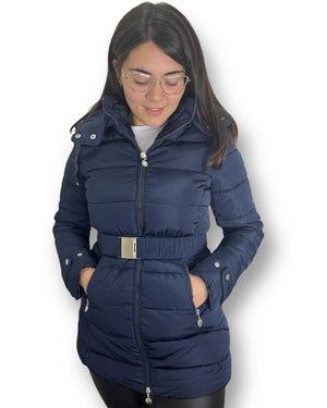 Piumino con cappuccio e cintura Mondello Store