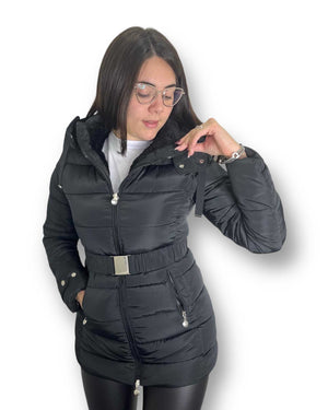 Piumino con cappuccio e cintura Mondello Store