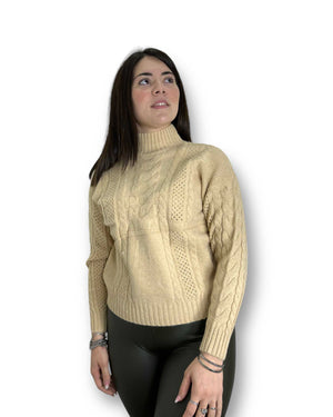 Pullover in maglia a trecce Mondello Store