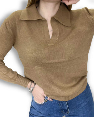 Pullover in maglia collo a polo Mondello Store