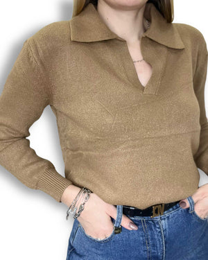 Pullover in maglia collo a polo Mondello Store