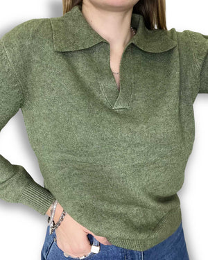 Pullover in maglia collo a polo Mondello Store