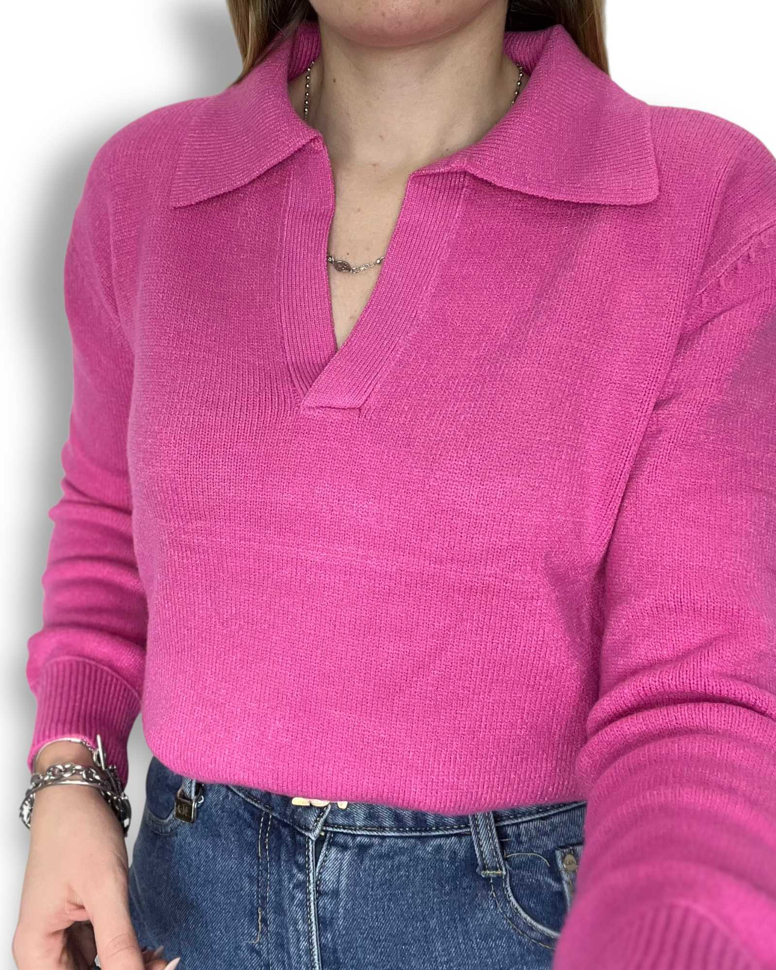 Pullover in maglia collo a polo Mondello Store