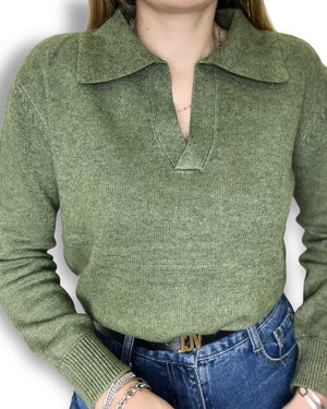 Pullover in maglia collo a polo Mondello Store