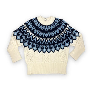 Pullover rosa fantasia jacquard Bluroyal