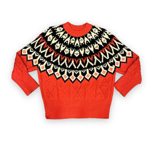 Pullover rosa fantasia jacquard Bluroyal