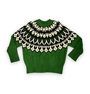 Pullover rosa fantasia jacquard Bluroyal