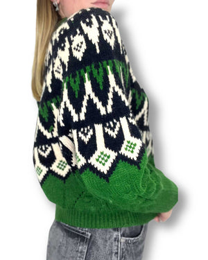 Pullover rosa fantasia jacquard Bluroyal