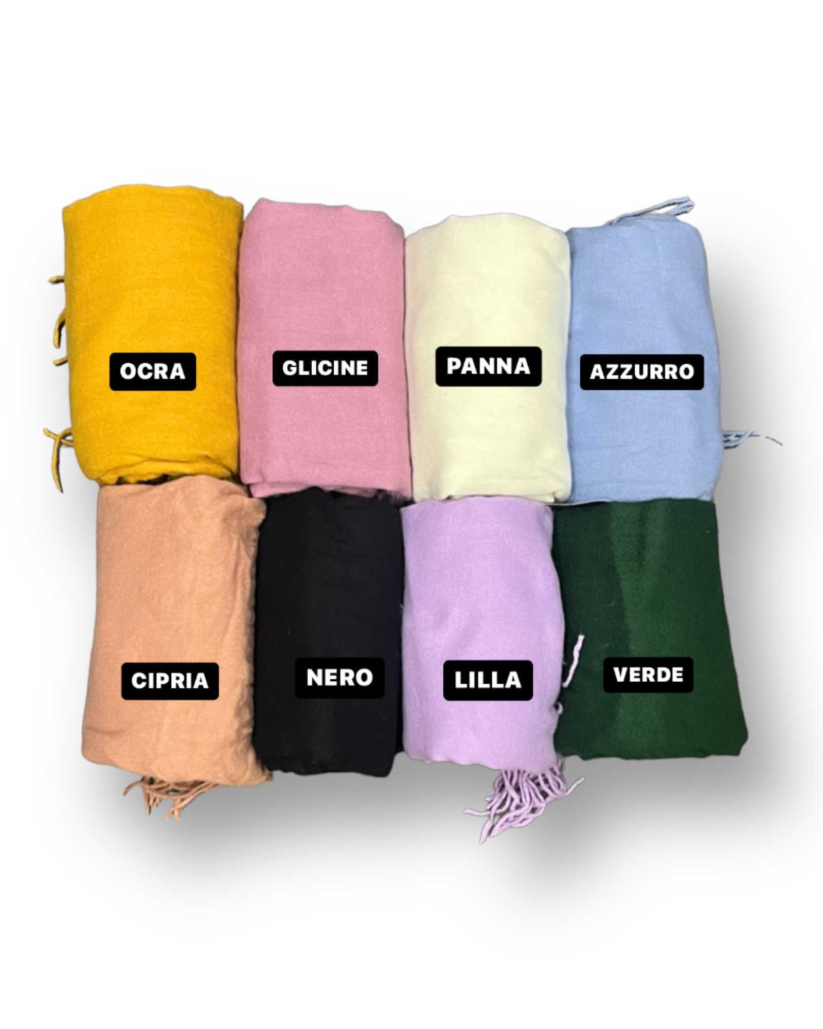 Sciarpa tinta unita con frange mondello store