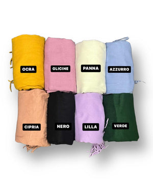 Sciarpa tinta unita con frange mondello store