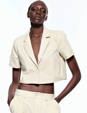 Tailleur Lumina in lino beige Lumina