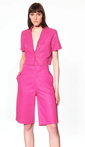 Tailleur Lumina in lino fucsia Lumina