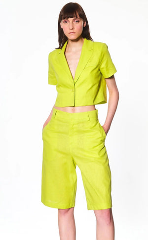 Tailleur Lumina in lino verde Lumina