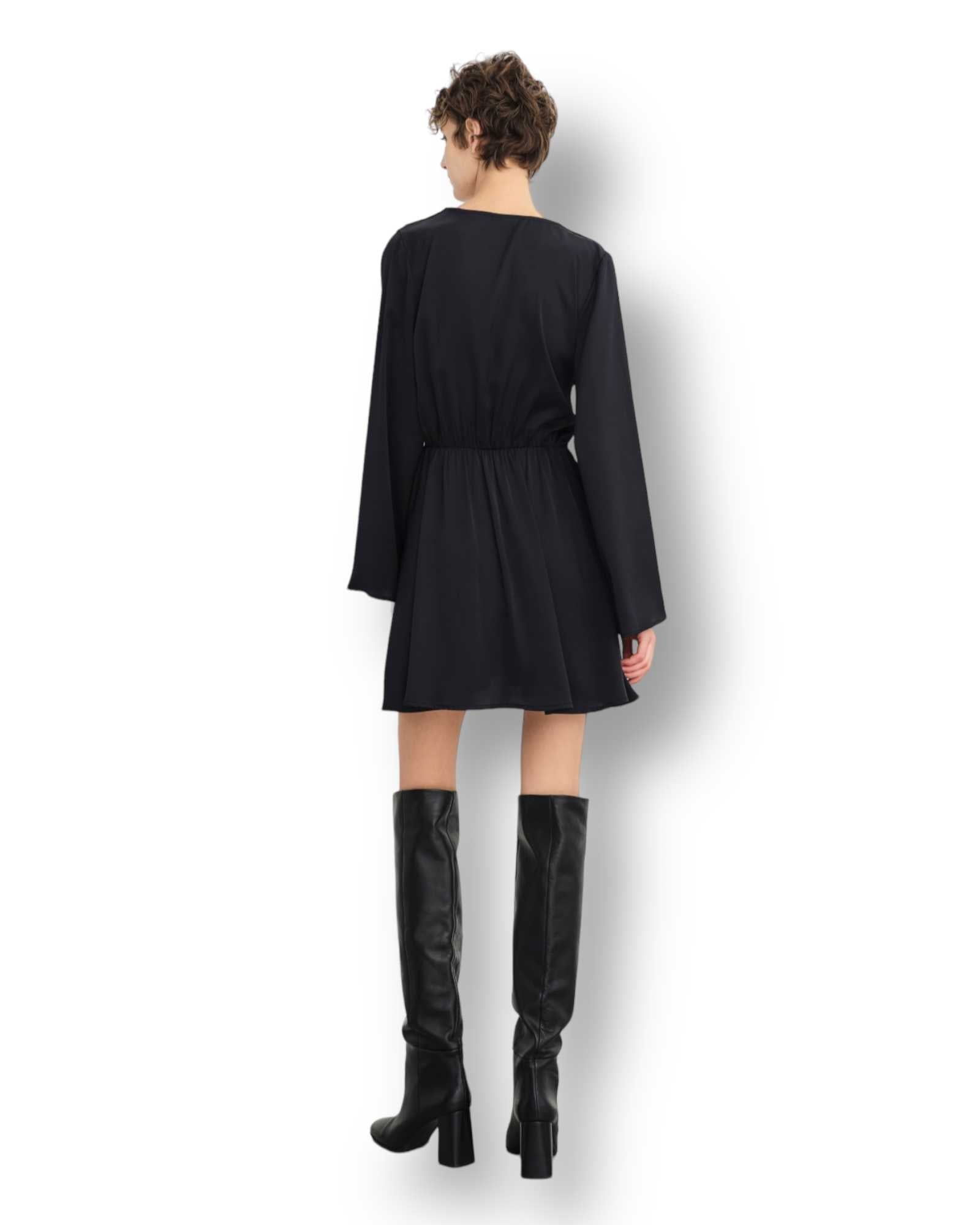 Vestito Lumina satinato applicazione anelli Mondello Store