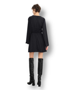 Vestito Lumina satinato applicazione anelli Mondello Store