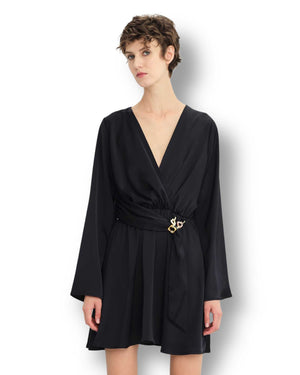 Vestito Lumina satinato applicazione anelli Mondello Store