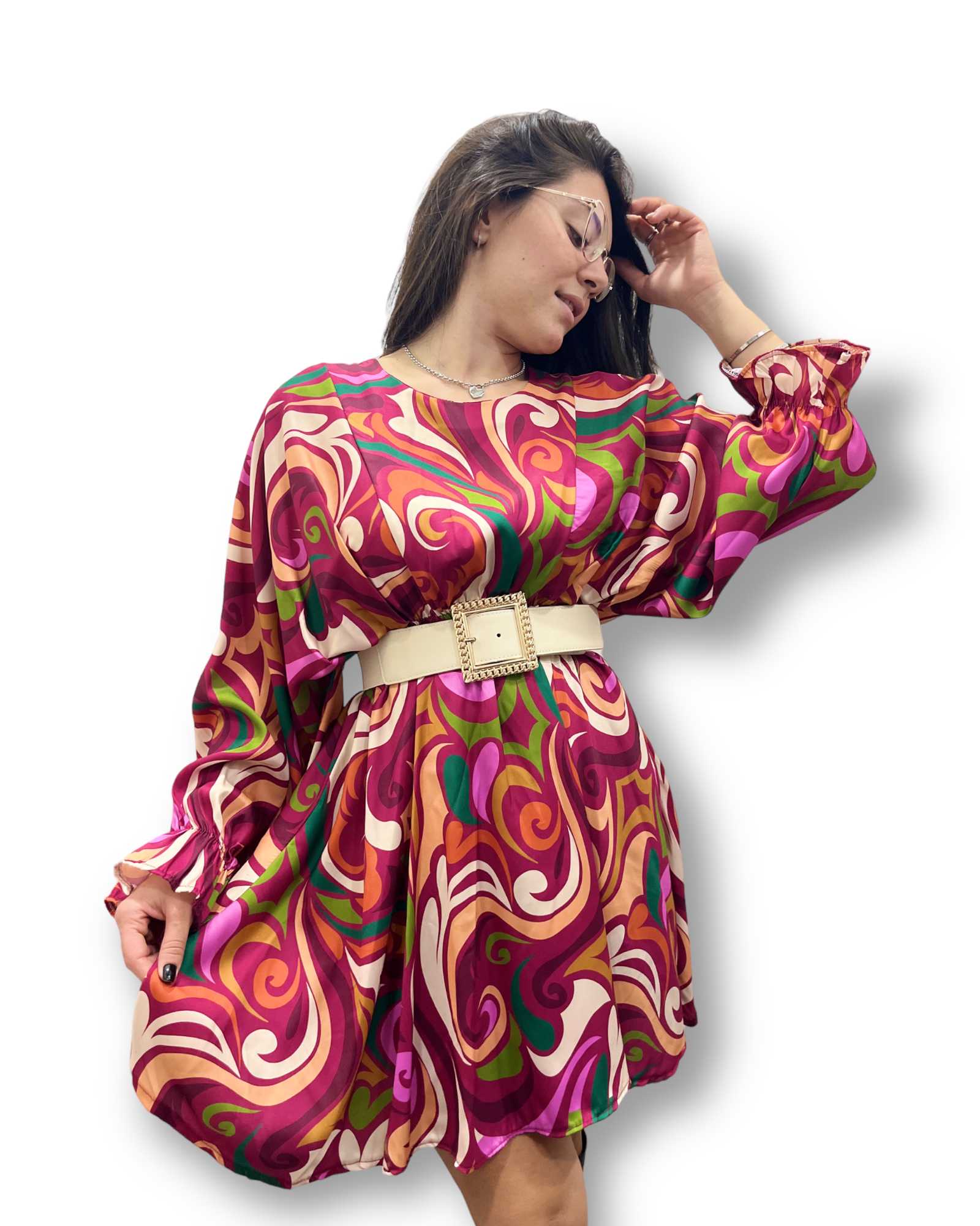 Vestito corto con stampa a fantasia Timiami