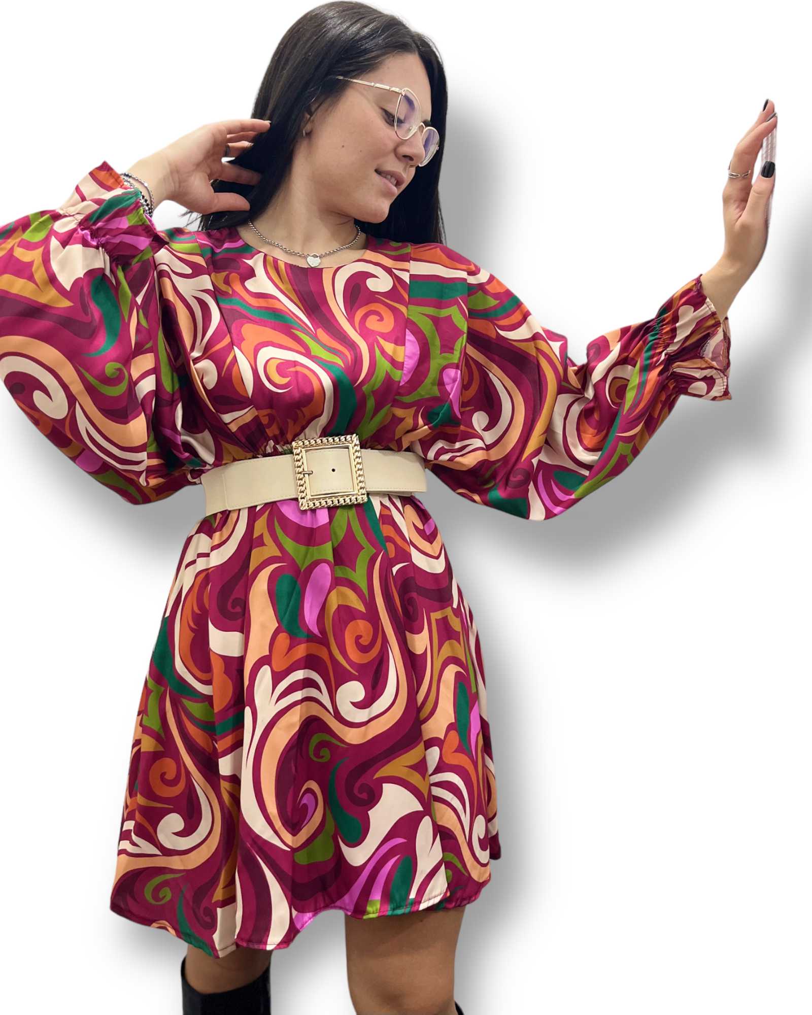 Vestito corto con stampa a fantasia Timiami