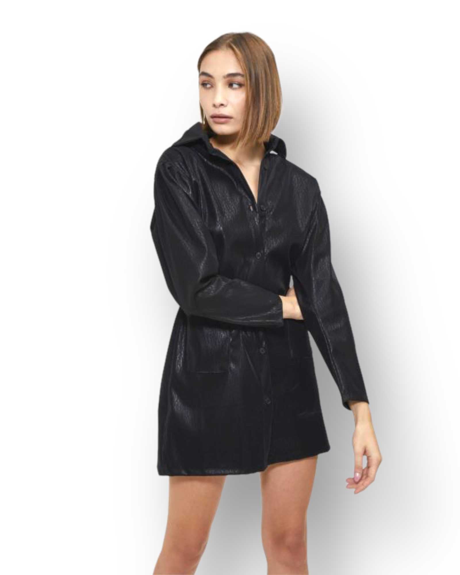 Vestito corto in ecopelle nice