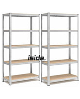 Scaffale Modulare 5 Ripiani in Acciaio Zincato e MDF - Mondello Store