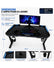 Scrivania Gaming con LED RGB Multicolore 120 x 60 cm, Tavolo PC con Passacavi