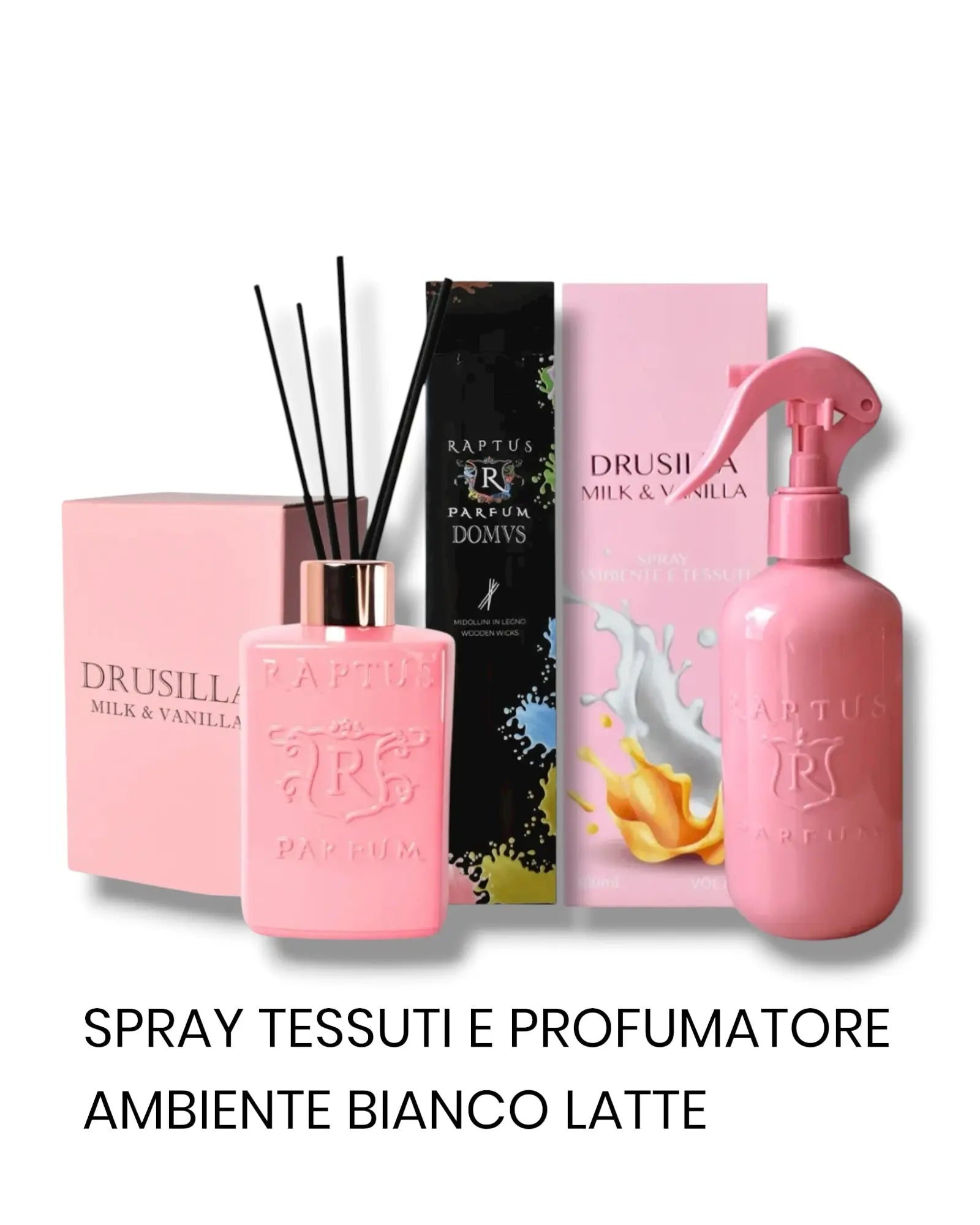 Bianco Latte spray tessuti e profumatore ambiente Drusilla Raptus Mondello Store