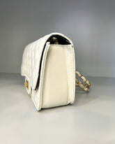 Borsa bianca con tracolla oro mondello store