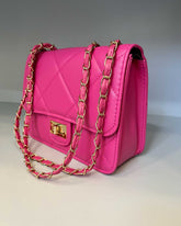 Borsa fucsia con tracolla oro mondello store