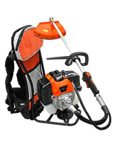 Decespugliatore zaino 52cc 2 tempi a scoppio doppio disco e accessori Amc