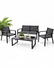 Set Salotto da Esterno Moderno in Alluminio e Textilene - 4 Pezzi