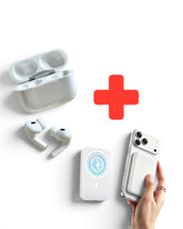 Kit Ricarica e Musica: auricolari Wireless + PowerBank magnetico