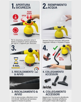 Pulitore a Vapore Portatile Multifunzione Dafagi 1000W Con 9 Accessori Inclusi - Mondello Store