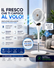 Ventilatore a piantana smart intelligente silenzioso con telecomando e comandi vocali 6 velocità oscillazione orizzontale e verticale con timer intelligente