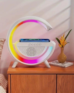 Lampada LED G-Lamp RGB con Ricarica Wireless Bluetooth Speaker Ricaricabile Radio FM SD Mondello Store