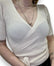 Maglia in filo ad incrocio beige mondello store