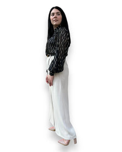 Pantalone palazzo bianco con cintura Mondello Store