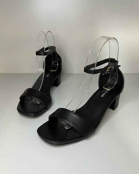 Sandali nero con tacco medio Mondello Store