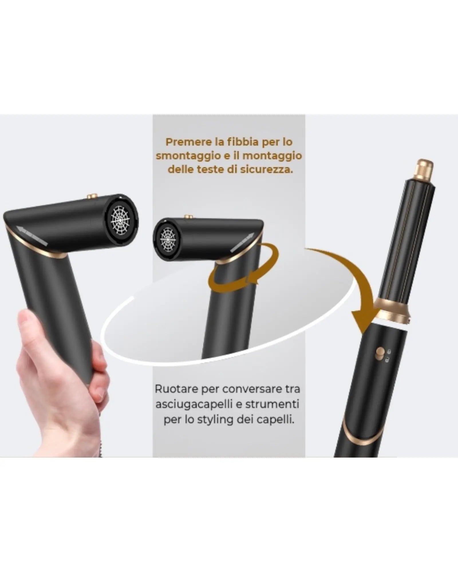 Spazzola asciugacapelli 6 in 1 professionale Mondello Store