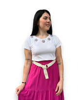 T-shirt bianca con fiori Timiami