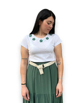 T-shirt bianca con fiori Timiami
