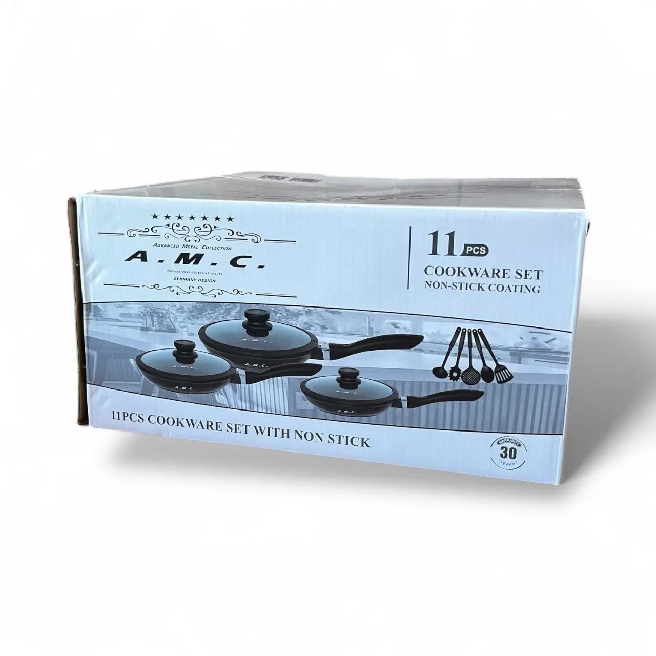 Tris di pentole batteria in pietra lavica antiaderente induzione Amc 11 pezzi - Iside Store