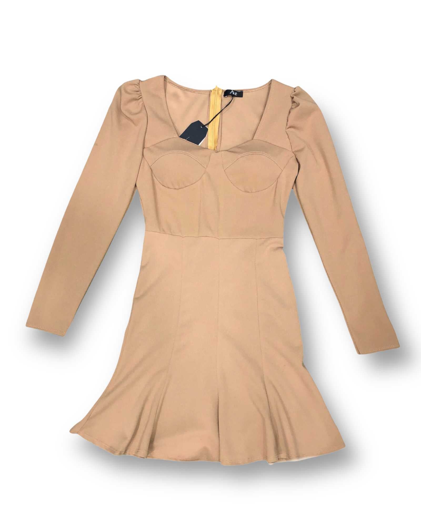Abito corto elegante beige akè