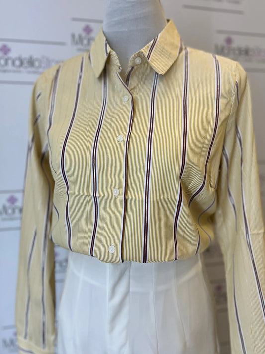 Camicia donna con righe a contrasto mondello store