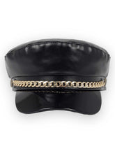 Cappello berretto donna ecopelle nero Mondello Store