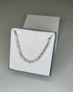 Collana girocollo argento stile tennis in acciaio e cristalli Mondello Store