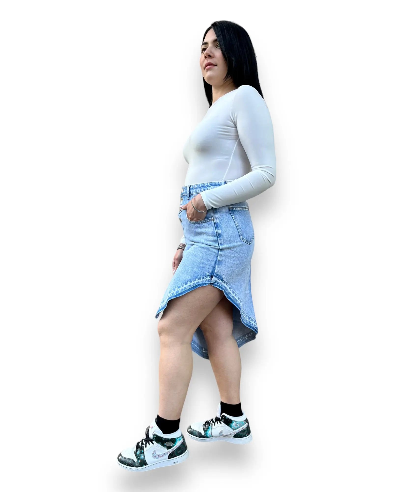 Gonna denim jeans asimmetrica Mondello Store