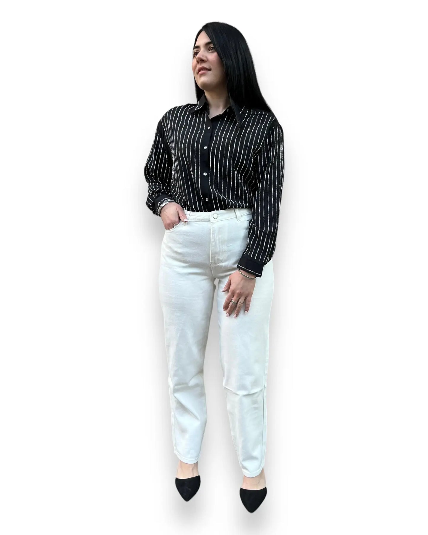 Jeans bianco mom fit Mondello Store