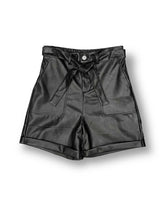 Pantaloncino effetto pelle nero Mondello Store