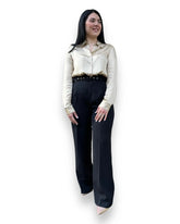 Pantalone ampio con cintura nero mondello store