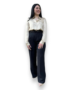 Pantalone ampio con cintura nero mondello store